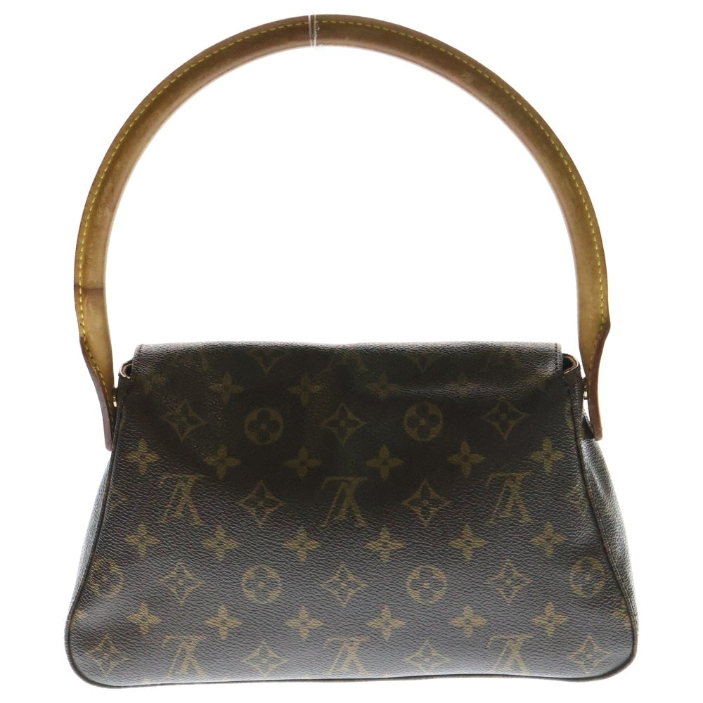 LOUIS VUITTON(ルイヴィトン) モノグラム ミニルーピング ハンドバッグ ブラウン ゴールド金具 レザー×PVC M51147