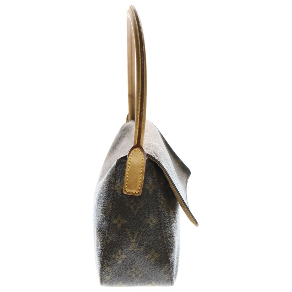 LOUIS VUITTON(ルイヴィトン) モノグラム ミニルーピング ハンドバッグ ブラウン ゴールド金具 レザー×PVC M51147