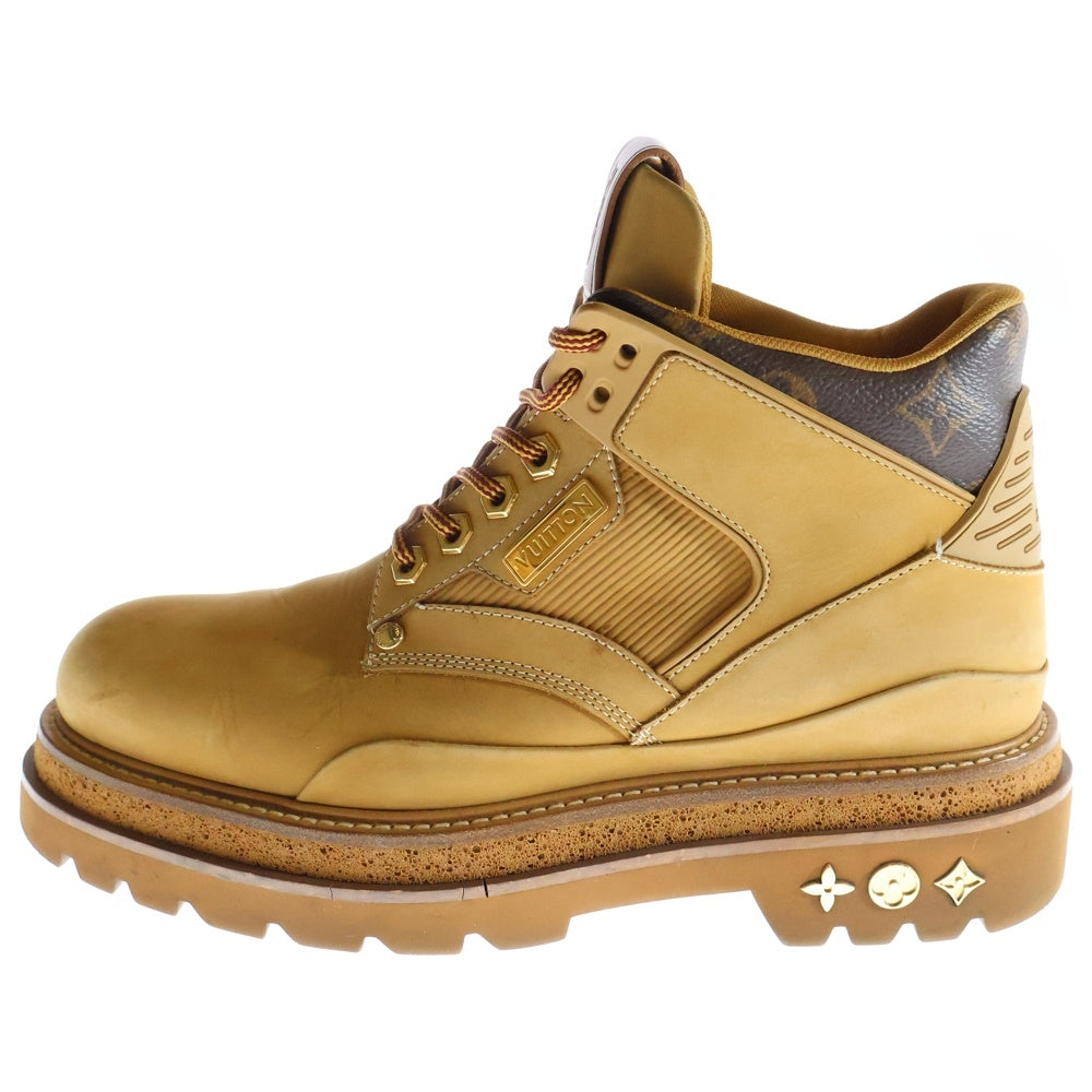 LOUIS VUITTON(ルイヴィトン) ×NBA OBERKAMPF Ankle Boot オーベルカンフ モノグラム スウェードレザー レースアップ ハイカット アンクルブーツ ブラウン
