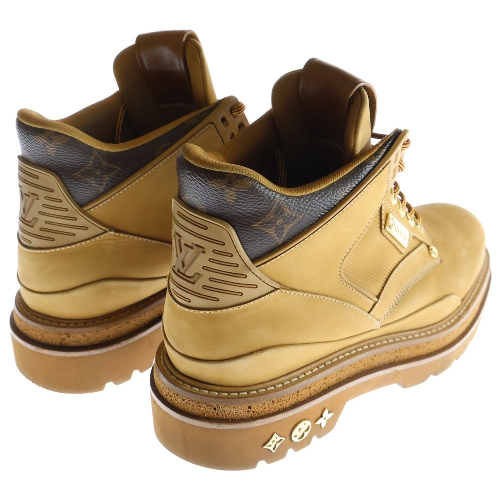 LOUIS VUITTON(ルイヴィトン) ×NBA OBERKAMPF Ankle Boot オーベルカンフ モノグラム スウェードレザー レースアップ ハイカット アンクルブーツ ブラウン
