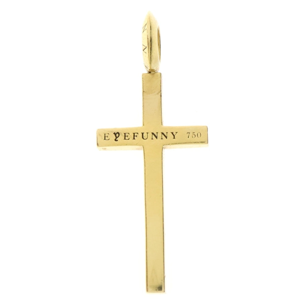 EYEFUNNY(アイファニー) フラットクロス S ダイヤモンド ネックレス トップ ペンダント Au750 K18YG ジュエリー