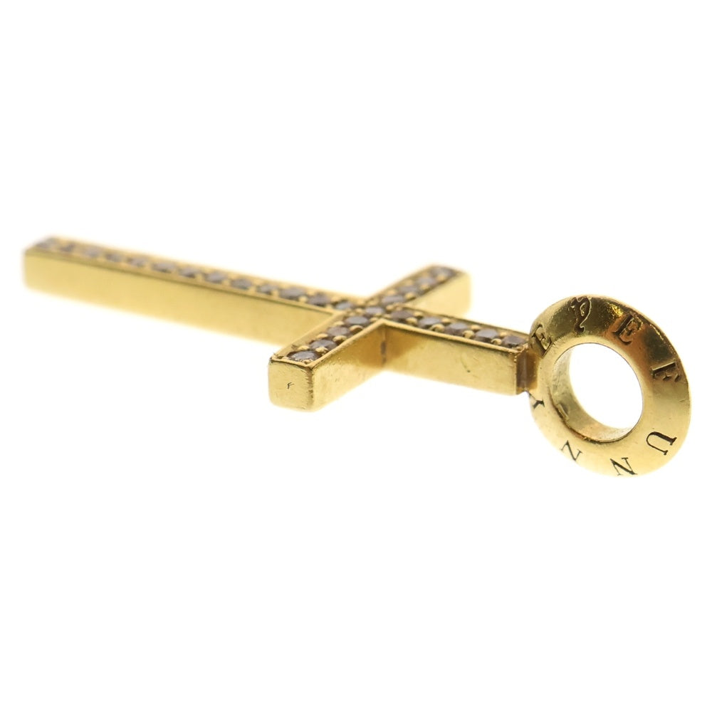EYEFUNNY(アイファニー) フラットクロス S ダイヤモンド ネックレス トップ ペンダント Au750 K18YG ジュエリー