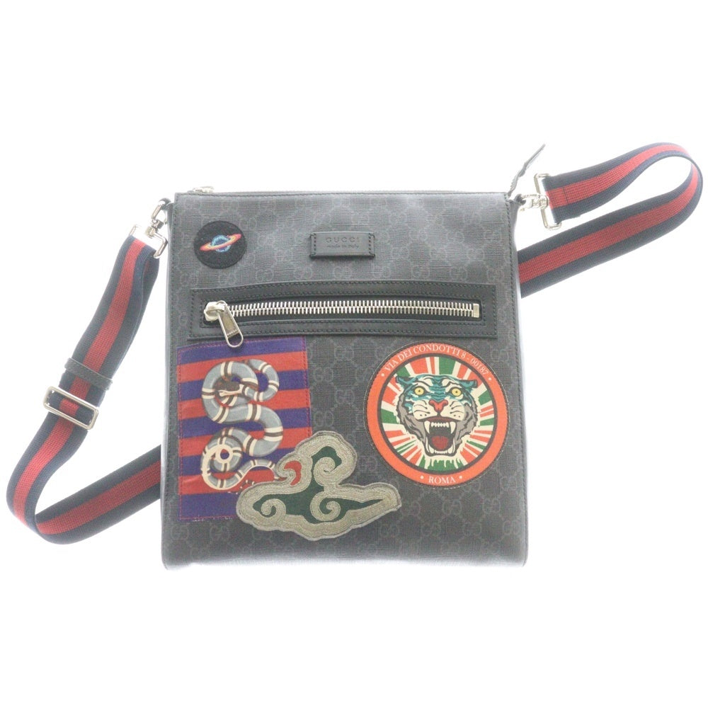 GUCCI(グッチ) GGスプリームキャンバス ショルダーバッグ ブラック 474137