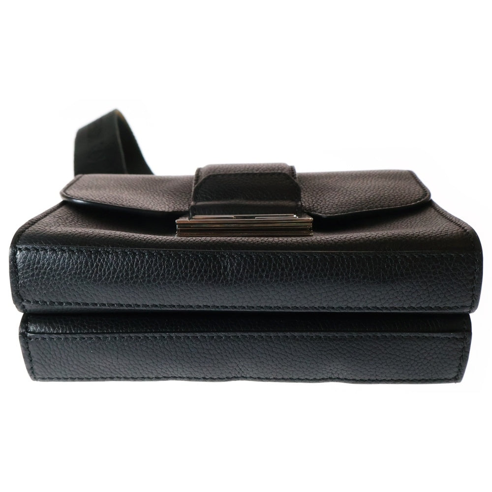 FENDI(フェンディ) ダブルバケットバッグ ブラック レザー ショルダーバッグ FFロゴ 7VA649