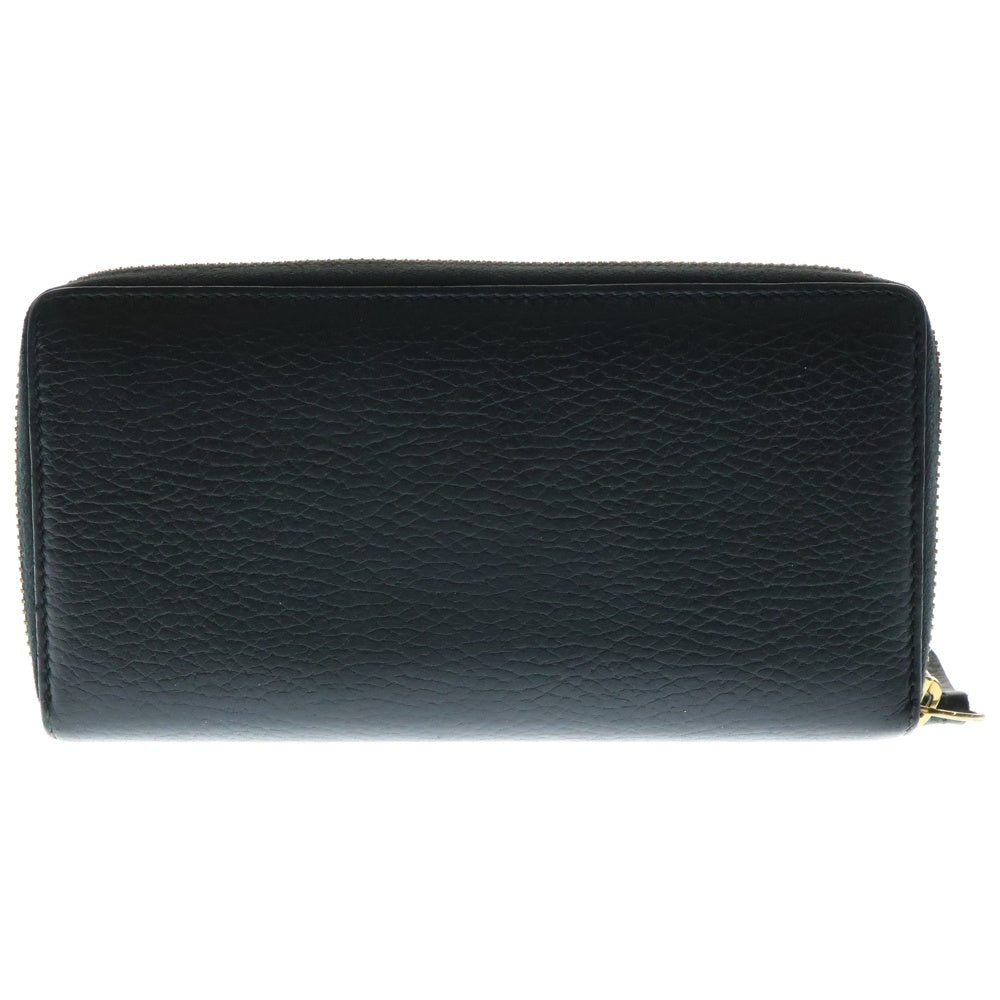 GUCCI(グッチ) GGマーモント ラウンドファスナー長財布 ロングウォレット カードケース ゴールド金具 ブラック レザー 456117