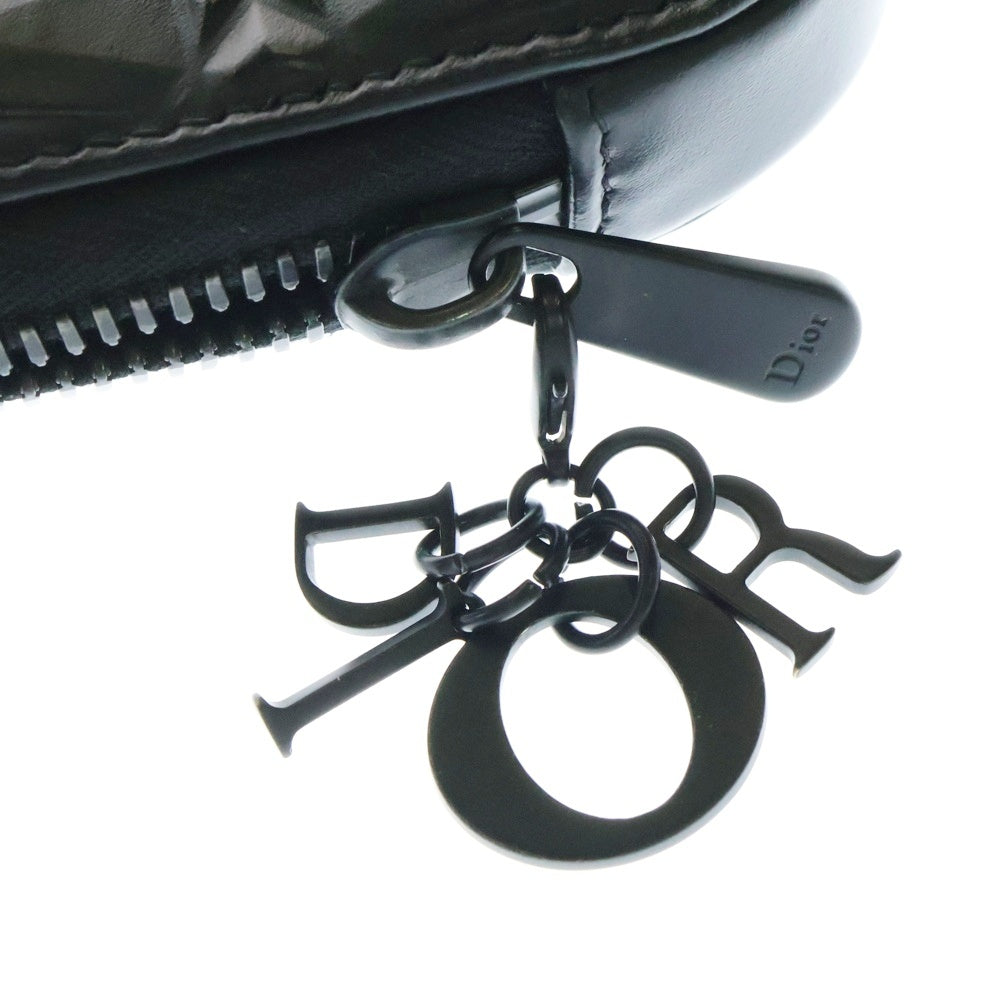 Christian Dior(クリスチャンディオール) チェーン フォンホルダー ダイヤモンド カナージュ ブラック カーフスキン