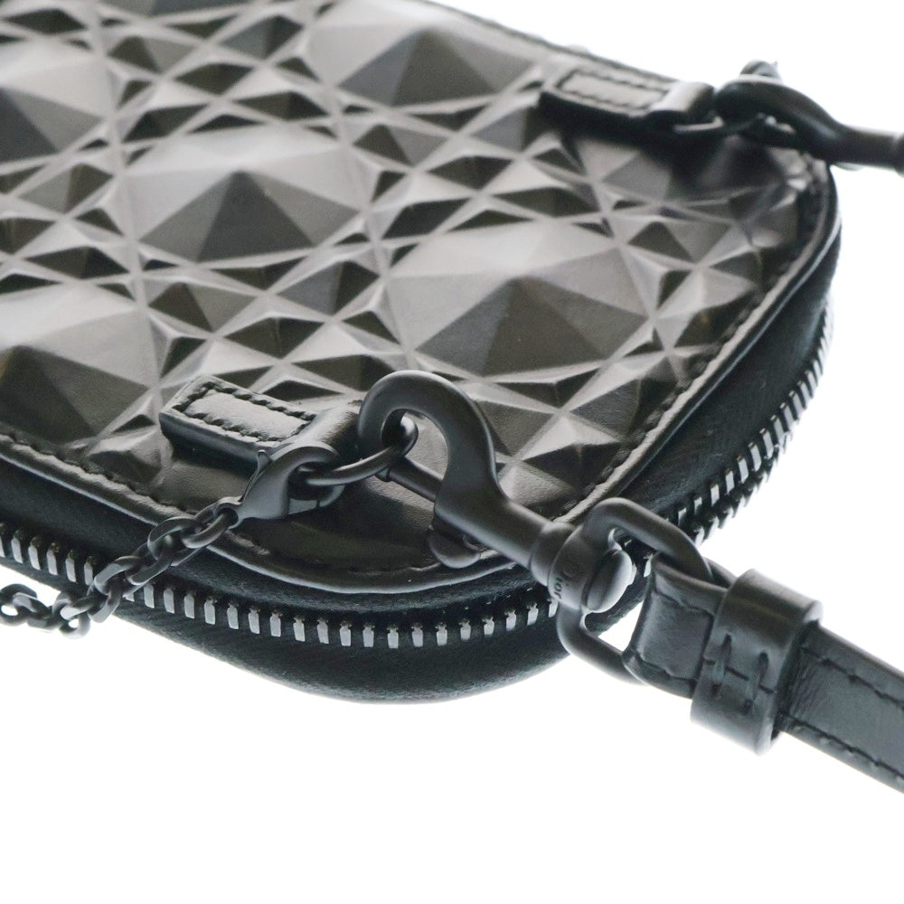 Christian Dior(クリスチャンディオール) チェーン フォンホルダー ダイヤモンド カナージュ ブラック カーフスキン