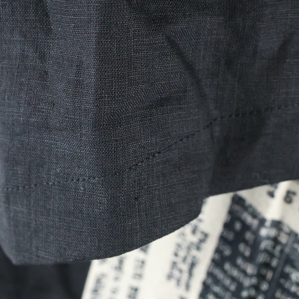 Yohji Yamamoto(ヨウジヤマモト) 22SS Newspaper coat ニュースペーパー 総柄プリント リネン テーラードカラー チェスター ロング コート ブラック HG-J13-827