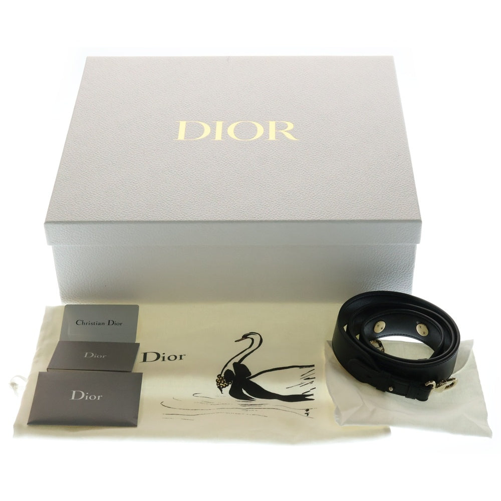Christian Dior(クリスチャンディオール) マイ レディディオール スモール ブラック レザー 2wayハンドバッグ ショルダーバッグ ゴールド金具