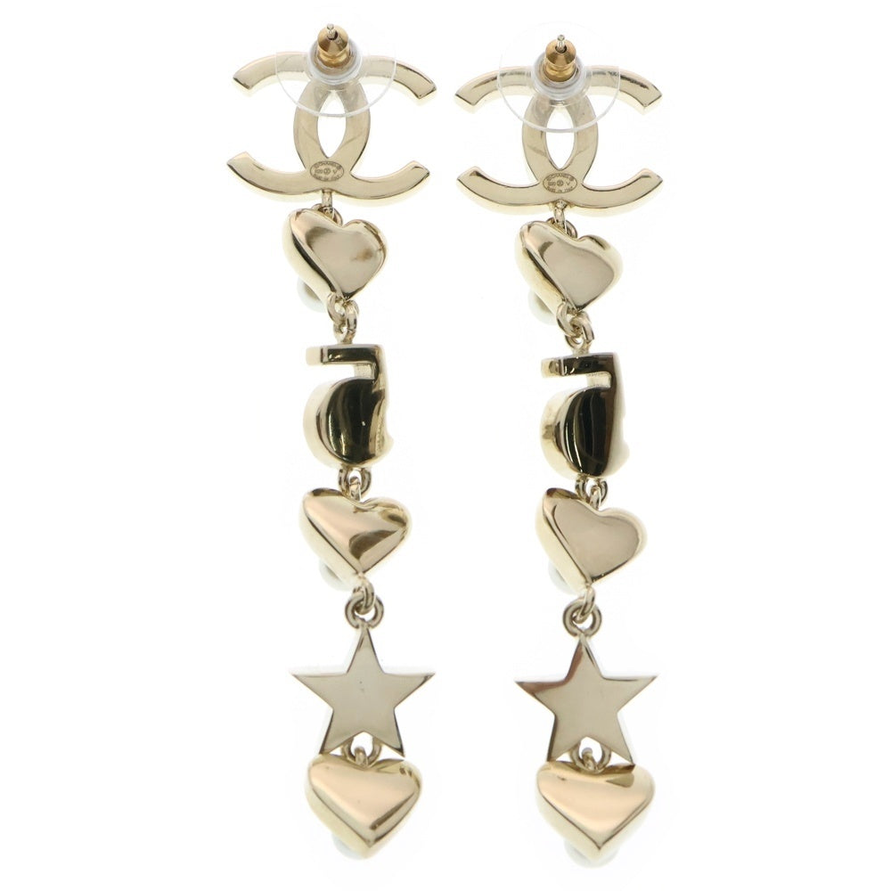 CHANEL(シャネル) No.5 ココマーク ラインストーン ロングピアス イヤーアクセサリー ゴールド GP B20V
