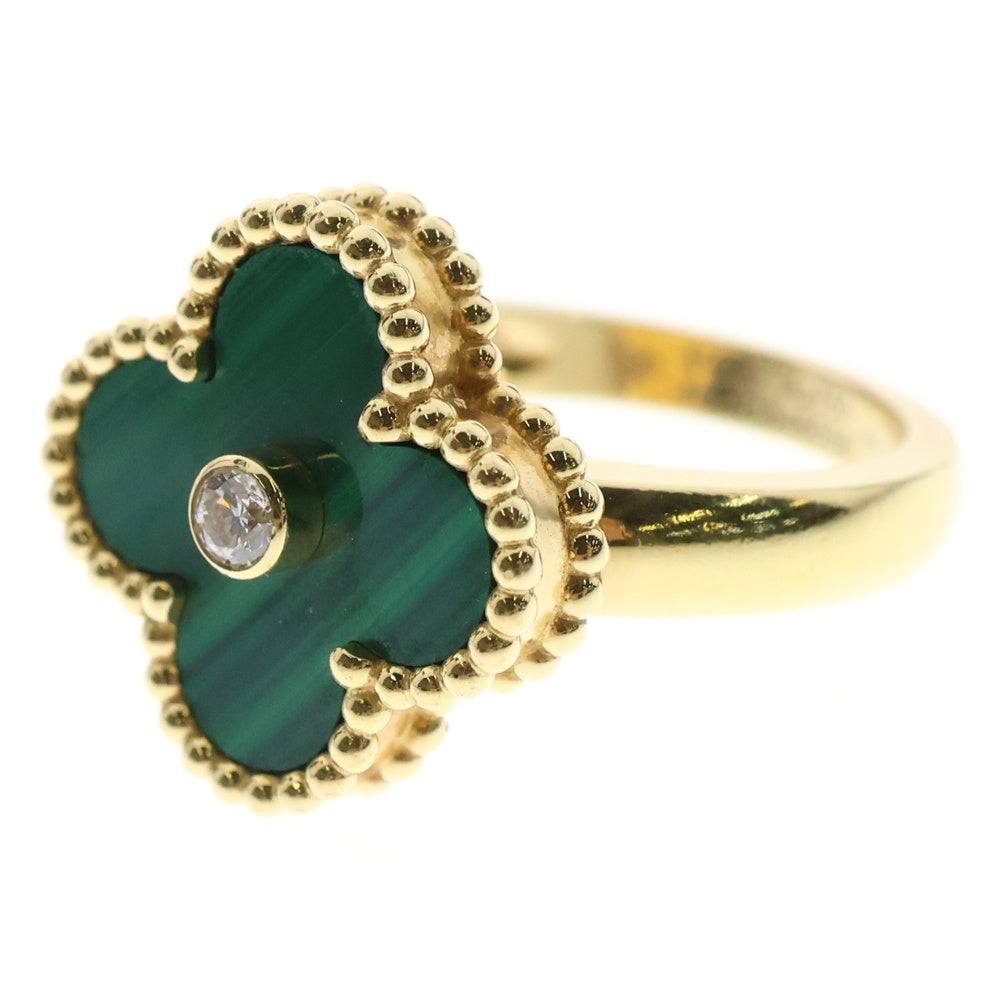 Van Cleef & Arpels(ヴァンクリーフアンドアーペル) ヴィンテージ アルハンブラ 1PD ダイヤモンド マラカイト リング イエローゴールド 750YG 48 VCARO3QM00 指輪 ジュエリー アクセサリー