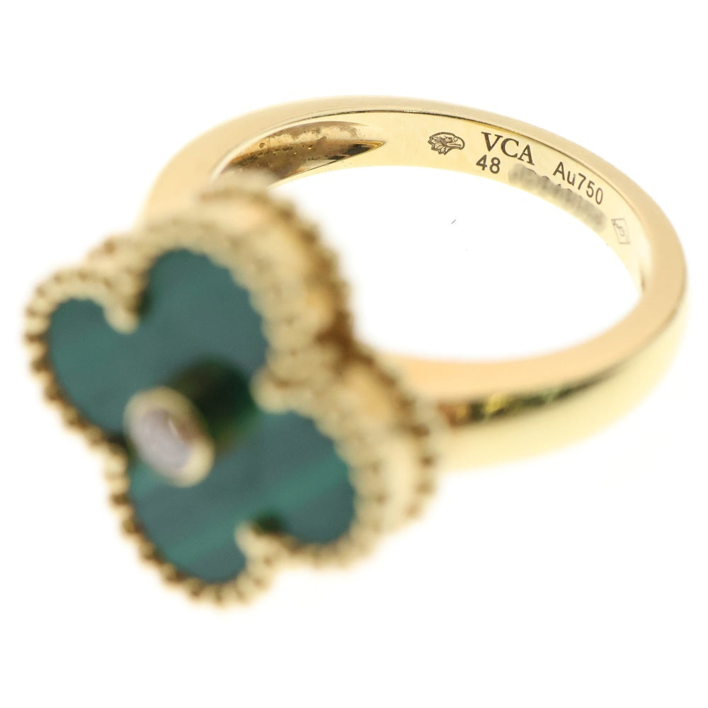 Van Cleef & Arpels(ヴァンクリーフアンドアーペル) ヴィンテージ アルハンブラ 1PD ダイヤモンド マラカイト リング イエローゴールド 750YG 48 VCARO3QM00 指輪 ジュエリー アクセサリー