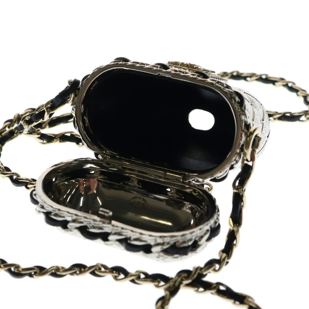 CHANEL(シャネル) ココマーク マトラッセモチーフ ラインストーン付チェーンAirpodsケース シルバー レディース