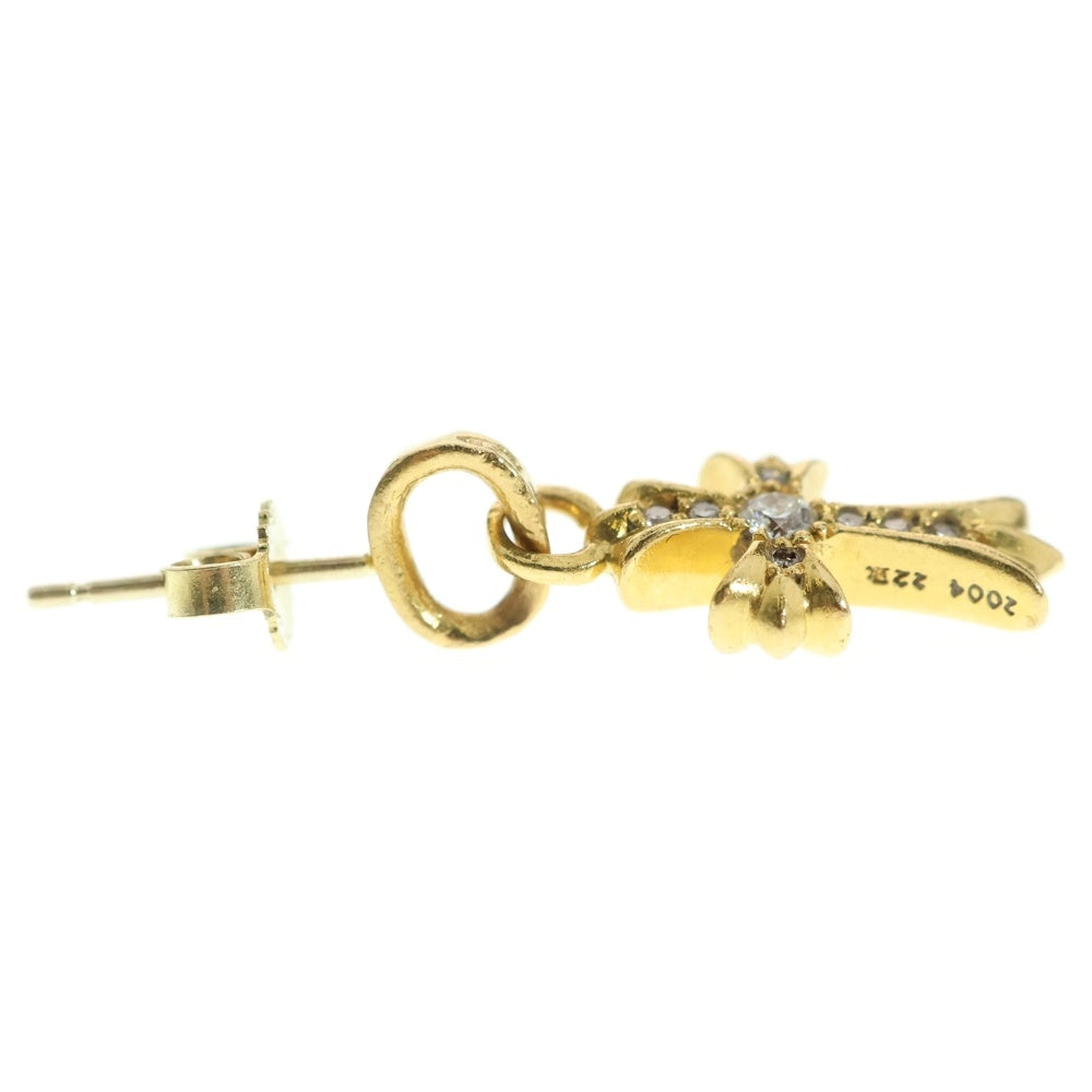 CHROME HEARTS(クロムハーツ) 22K BBY F PPRCHN P/DIA ベイビーファットクロス ドロップピアス PAVEダイヤ ゴールド BCA018