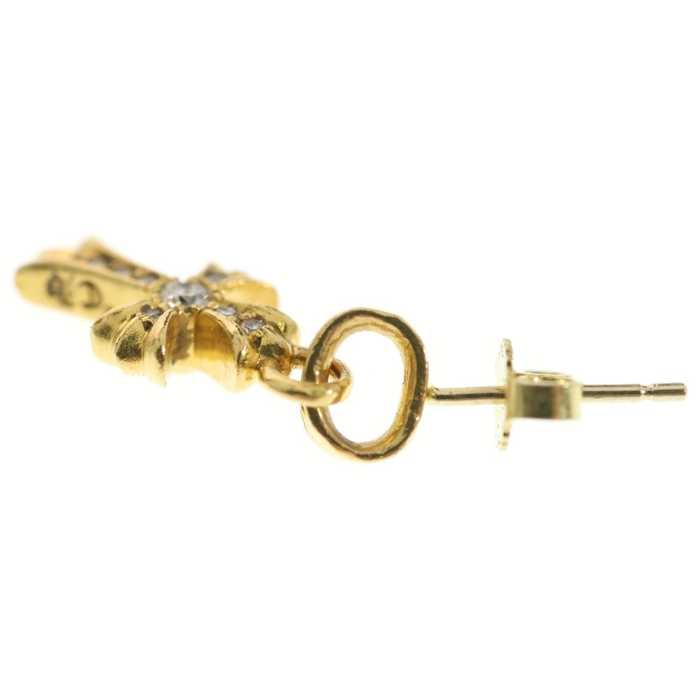 CHROME HEARTS(クロムハーツ) 22K BBY F PPRCHN P/DIA ベイビーファットクロス ドロップピアス PAVEダイヤ ゴールド BCA018