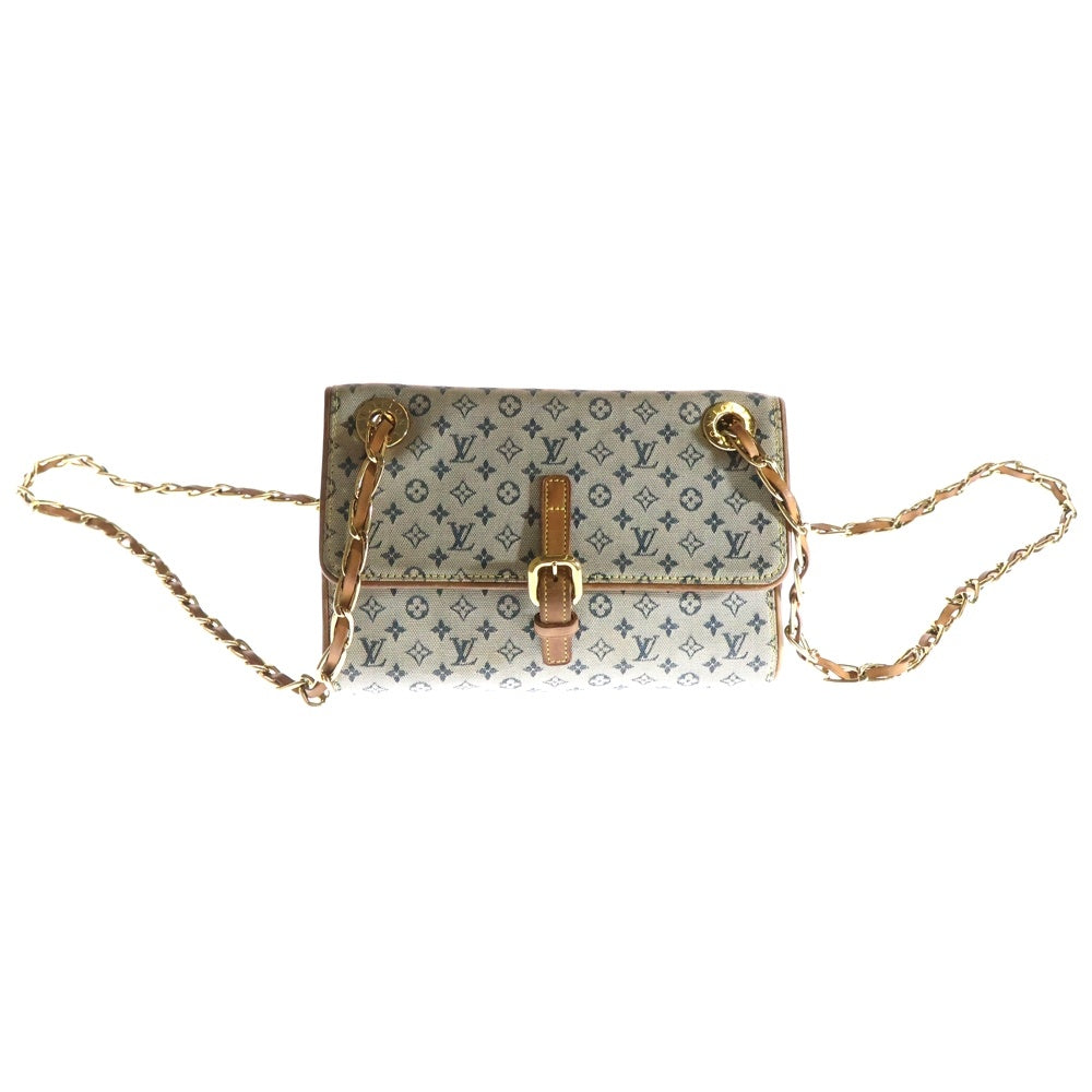 LOUIS VUITTON(ルイヴィトン) カミーユ モノグラム ミニ キャンバス レザー チェーン ショルダーバッグ ゴールド金具 インディゴ ブラウン