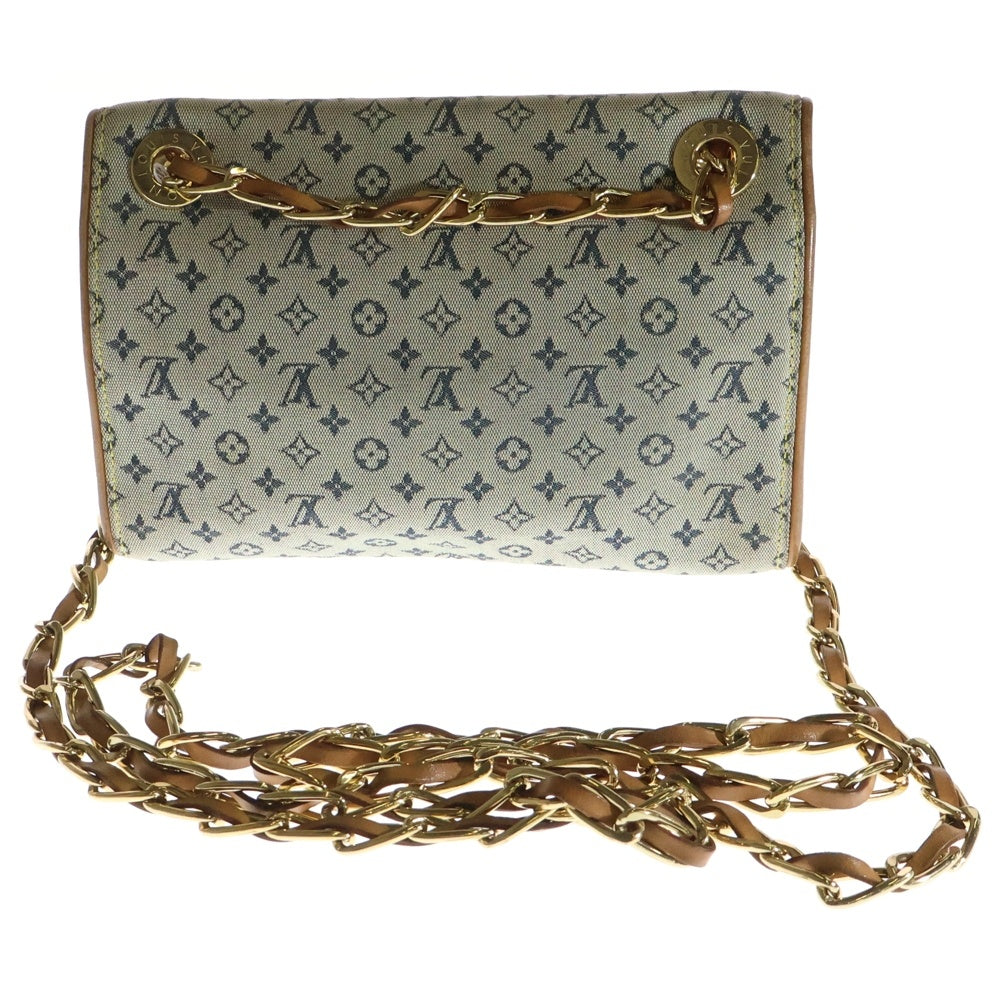 LOUIS VUITTON(ルイヴィトン) カミーユ モノグラム ミニ キャンバス レザー チェーン ショルダーバッグ ゴールド金具 インディゴ ブラウン