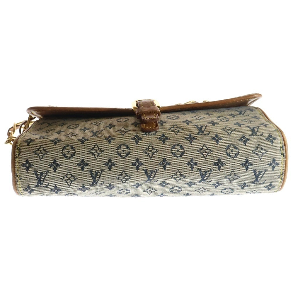 LOUIS VUITTON(ルイヴィトン) カミーユ モノグラム ミニ キャンバス レザー チェーン ショルダーバッグ ゴールド金具 インディゴ ブラウン