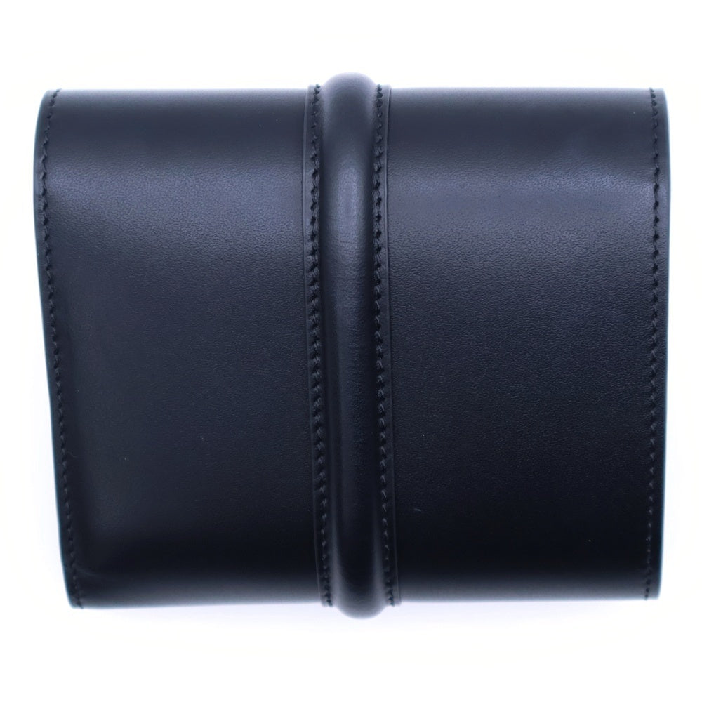 CELINE(セリーヌ) スモールトリフォールドウォレット 16セーズ コンパクトウォレット 三つ折り財布 コインケース ブラック ゴールド金具 レザー