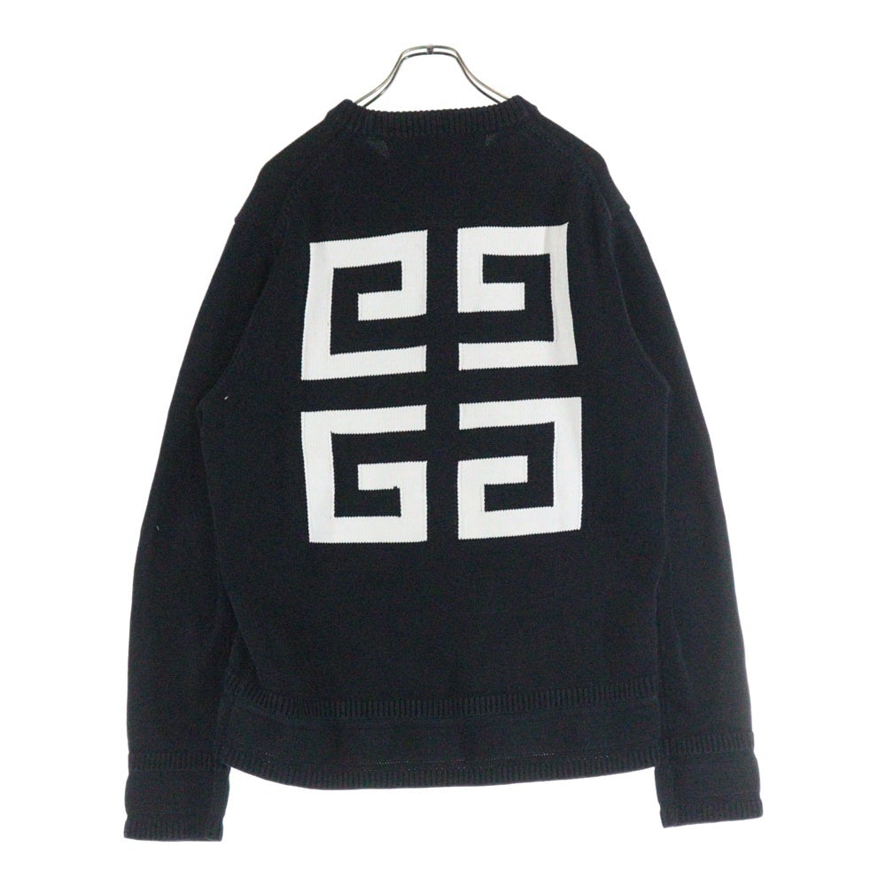 GIVENCHY(ジバンシィ) 22SS バック4G ロゴ ジャガード クルーネック ロングスリーブ 長袖 コットンニット セーター ブラック BM90G9401M