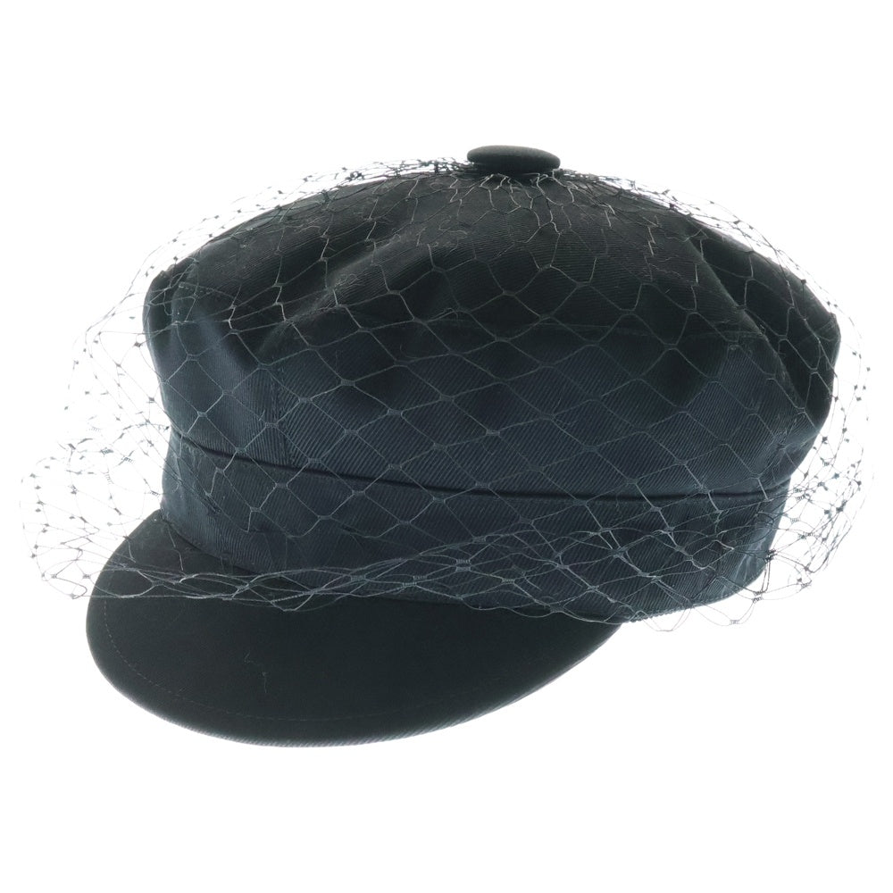 Christian Dior(クリスチャンディオール) Arty アーティー ベール付き コットン キャスケット 帽子 ブラック レディース 86ATY920G130