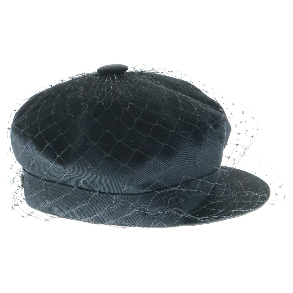Christian Dior(クリスチャンディオール) Arty アーティー ベール付き コットン キャスケット 帽子 ブラック レディース 86ATY920G130
