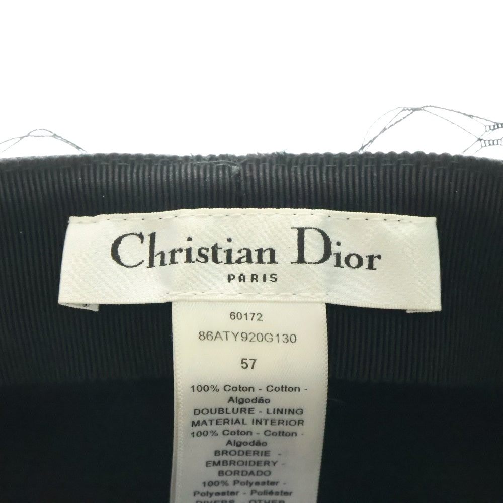 Christian Dior(クリスチャンディオール) Arty アーティー ベール付き コットン キャスケット 帽子 ブラック レディース 86ATY920G130