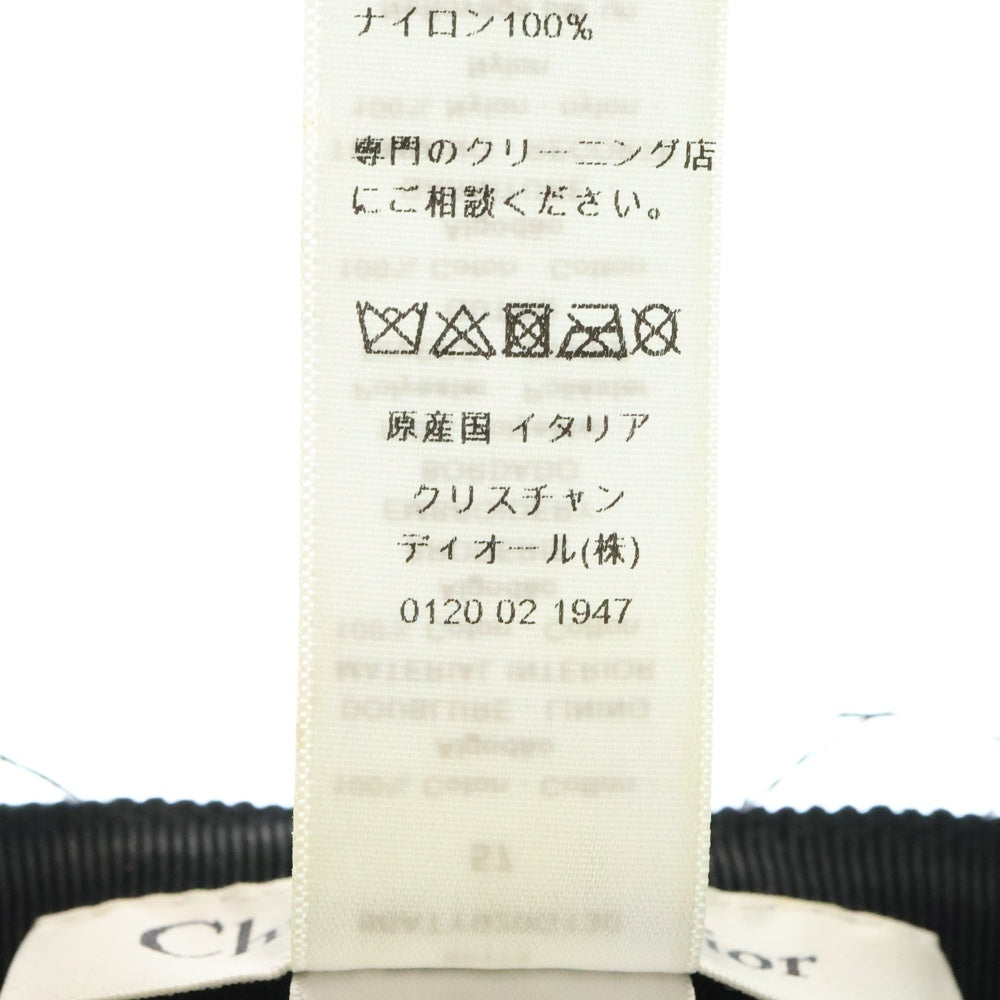 Christian Dior(クリスチャンディオール) Arty アーティー ベール付き コットン キャスケット 帽子 ブラック レディース 86ATY920G130