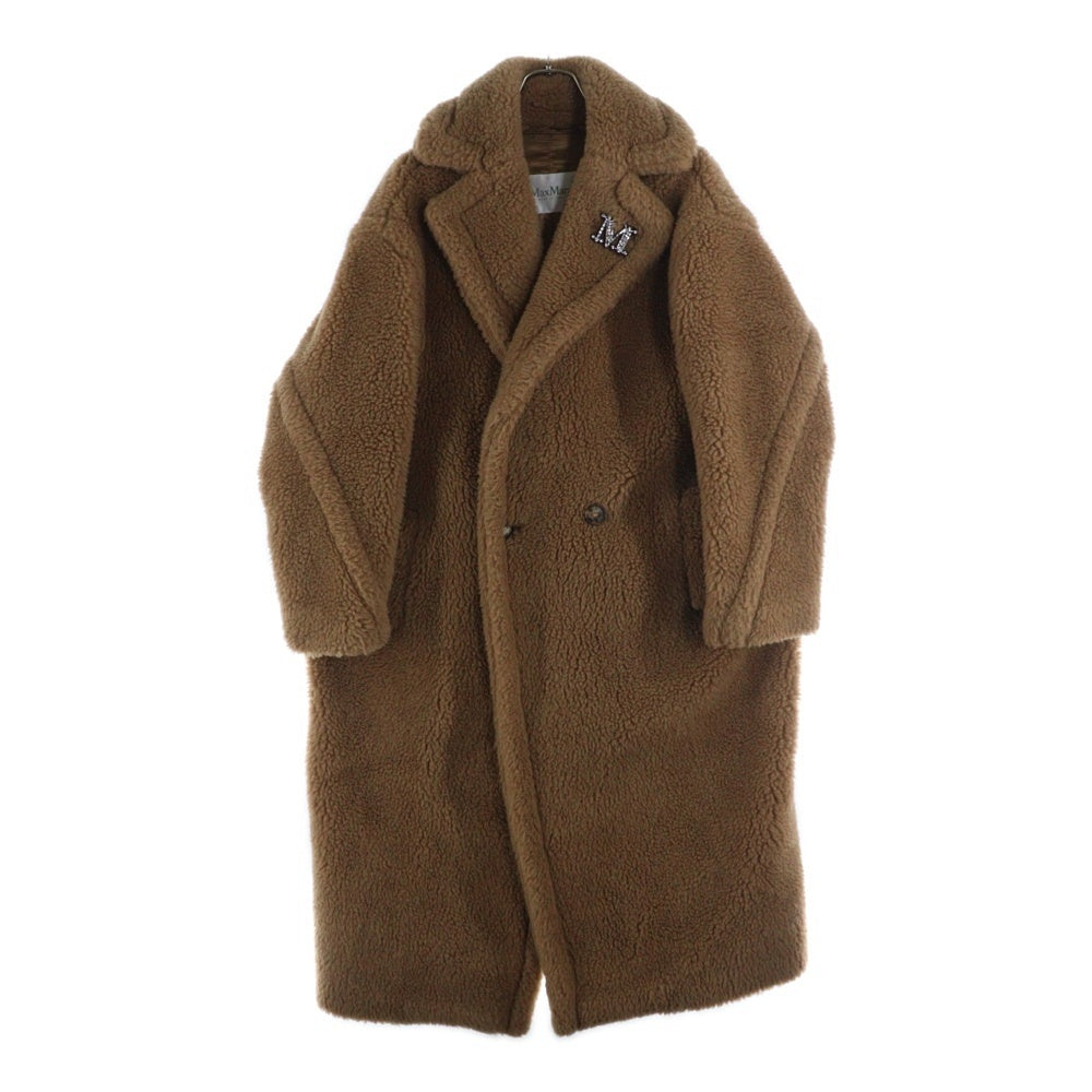 Max Mara(マックスマーラ) 23AW TEDDY BEAR ICON COAT テディベア アイコン シルク混 キャメルボア ロング コート ブラウン 11-01-61433
