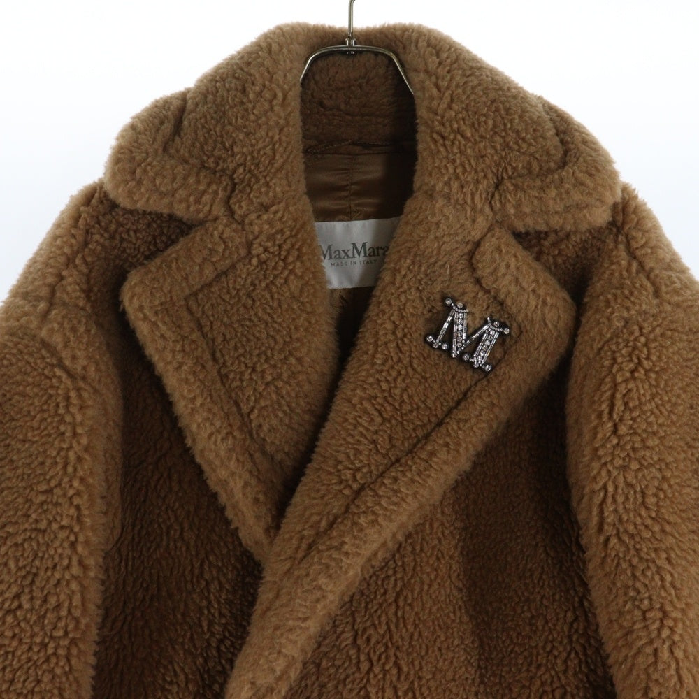 Max Mara(マックスマーラ) 23AW TEDDY BEAR ICON COAT テディベア アイコン シルク混 キャメルボア ロング コート ブラウン 11-01-61433