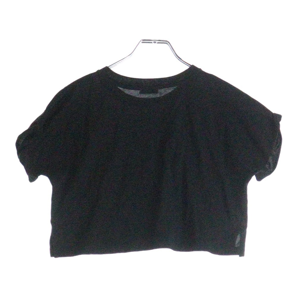 DOLCE & GABBANA(ドルチェアンドガッバーナ) フロントロゴプリント DG刺繍 クルーネック クロップド ショート丈 半袖Tシャツ カットソー ブラック レディース