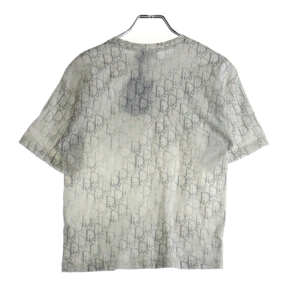 DIOR(ディオール) オブリーク トロッター 総柄プリント クルーネック 半袖Tシャツ カットソー ホワイト レディース 3SBM23TEEE