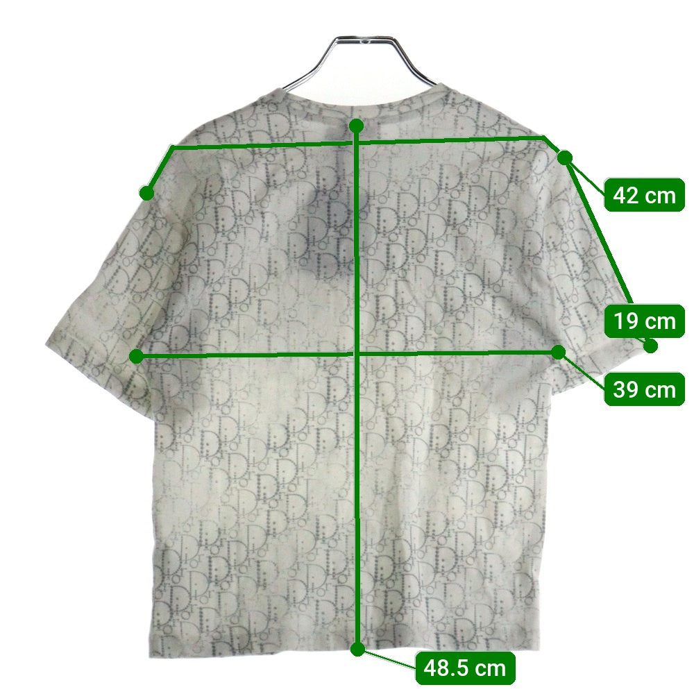 DIOR(ディオール) オブリーク トロッター 総柄プリント クルーネック 半袖Tシャツ カットソー ホワイト レディース 3SBM23TEEE