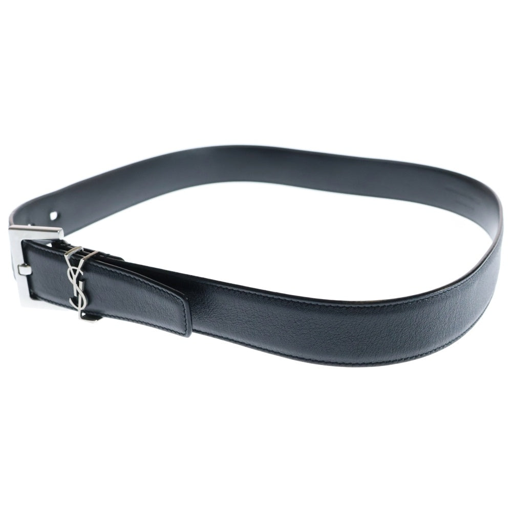 SAINT LAURENT PARIS(サンローランパリ) カサンドラ サンローラン ベルト レザー ブラック シルバー金具 612616