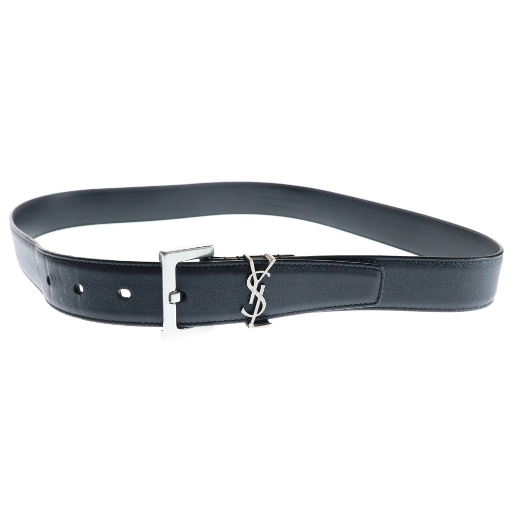 SAINT LAURENT PARIS(サンローランパリ) カサンドラ サンローラン ベルト レザー ブラック シルバー金具 612616