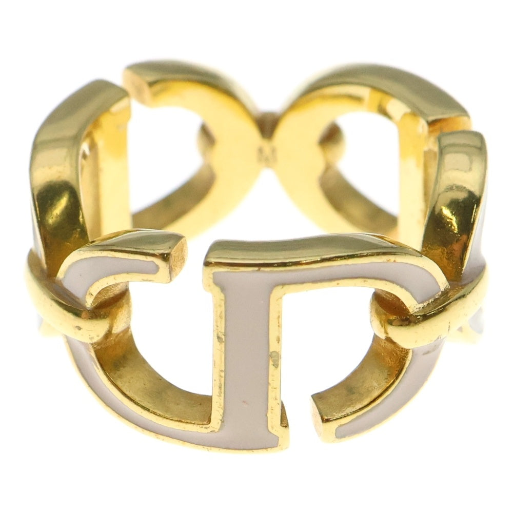 DIOR(ディオール) CDロゴ リング 指輪 ゴールド×ピンク GP レディース
