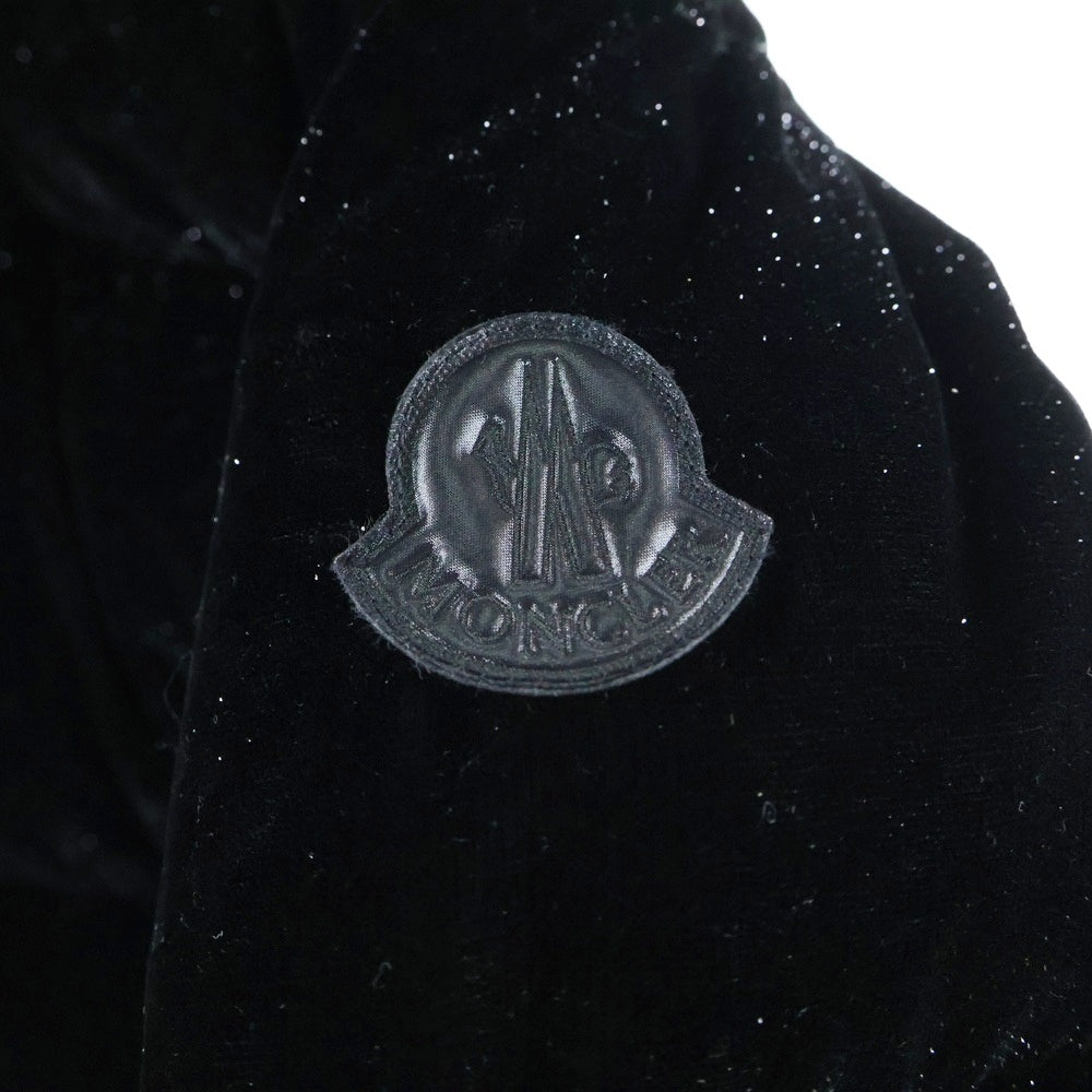 MONCLER(モンクレール) 21AW DAOS ダオス ラメ ベロア ベルベット フーデッド スナップボタン ダウンジャケット ブラック レディース G20931A00104 54ANY