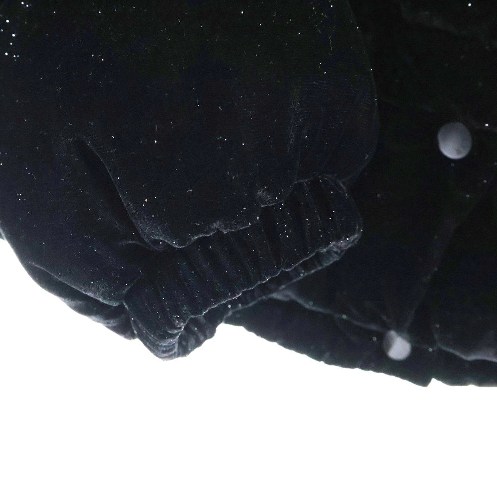 MONCLER(モンクレール) 21AW DAOS ダオス ラメ ベロア ベルベット フーデッド スナップボタン ダウンジャケット ブラック レディース G20931A00104 54ANY