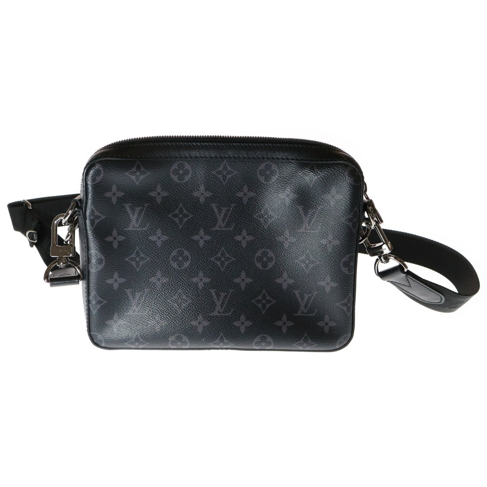 LOUIS VUITTON(ルイヴィトン) モノグラムエクリプス トリオメッセンジャー ポーチ付レザーショルダーバッグ ブラック M69443
