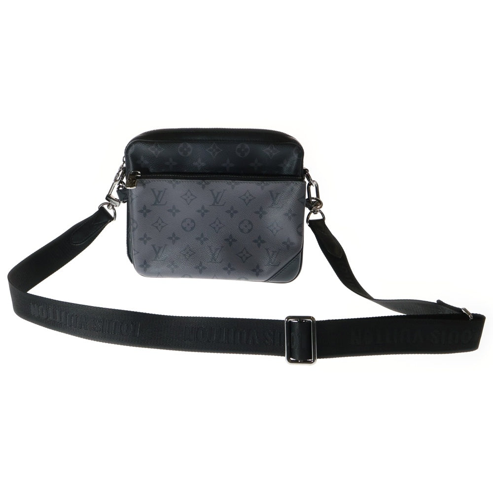 LOUIS VUITTON(ルイヴィトン) モノグラムエクリプス トリオメッセンジャー ポーチ付レザーショルダーバッグ ブラック M69443