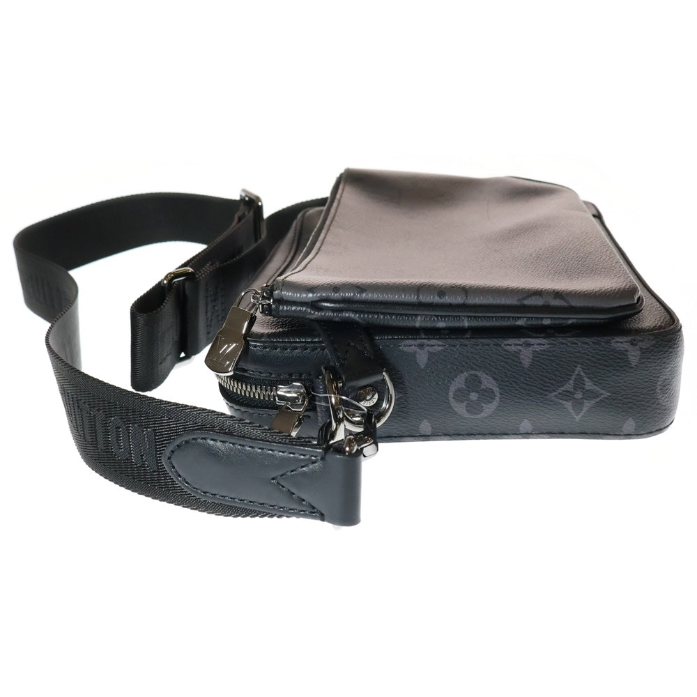 LOUIS VUITTON(ルイヴィトン) モノグラムエクリプス トリオメッセンジャー ポーチ付レザーショルダーバッグ ブラック M69443