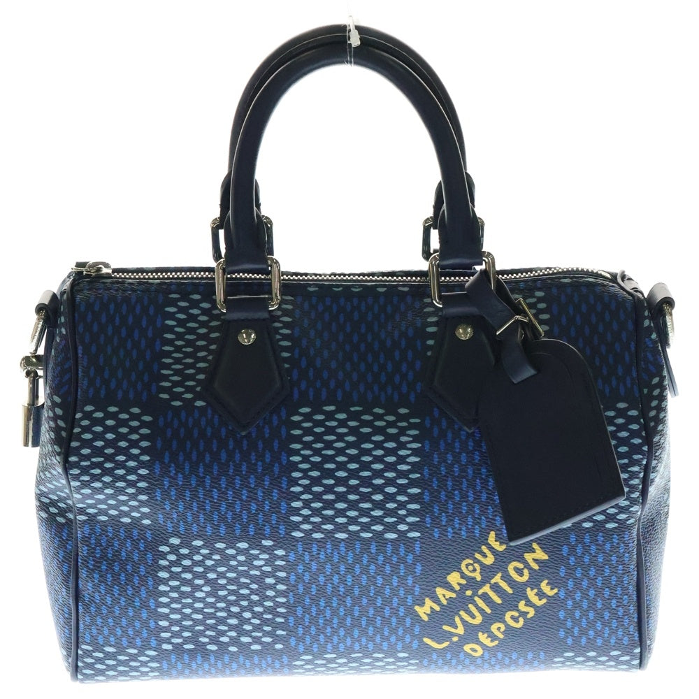 LOUIS VUITTON(ルイヴィトン) ダミエヘリテージ スピーディバンドリエール25 2WAY レザー ショルダーバッグ ハンドバッグ ブルー N40691