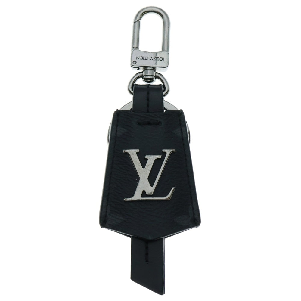 LOUIS VUITTON(ルイヴィトン) モノグラム エクリプス ポルトクレ クロッシュ バッグチャーム キーホルダー キーリング シルバー金具 ブラック PVC M63620