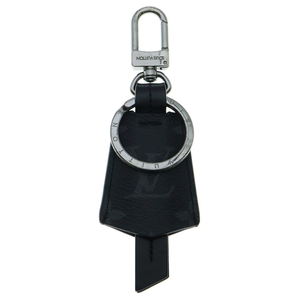 LOUIS VUITTON(ルイヴィトン) モノグラム エクリプス ポルトクレ クロッシュ バッグチャーム キーホルダー キーリング シルバー金具 ブラック PVC M63620