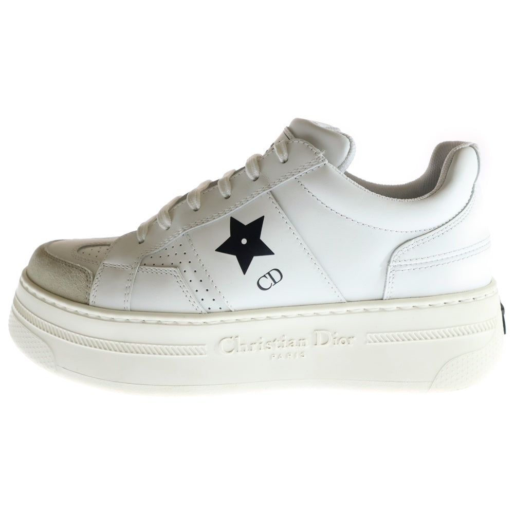 Christian Dior(クリスチャンディオール) CDロゴプリント スター プラットフォーム レザー 厚底スニーカー レースアップ ローカットシューズ ホワイト レディース