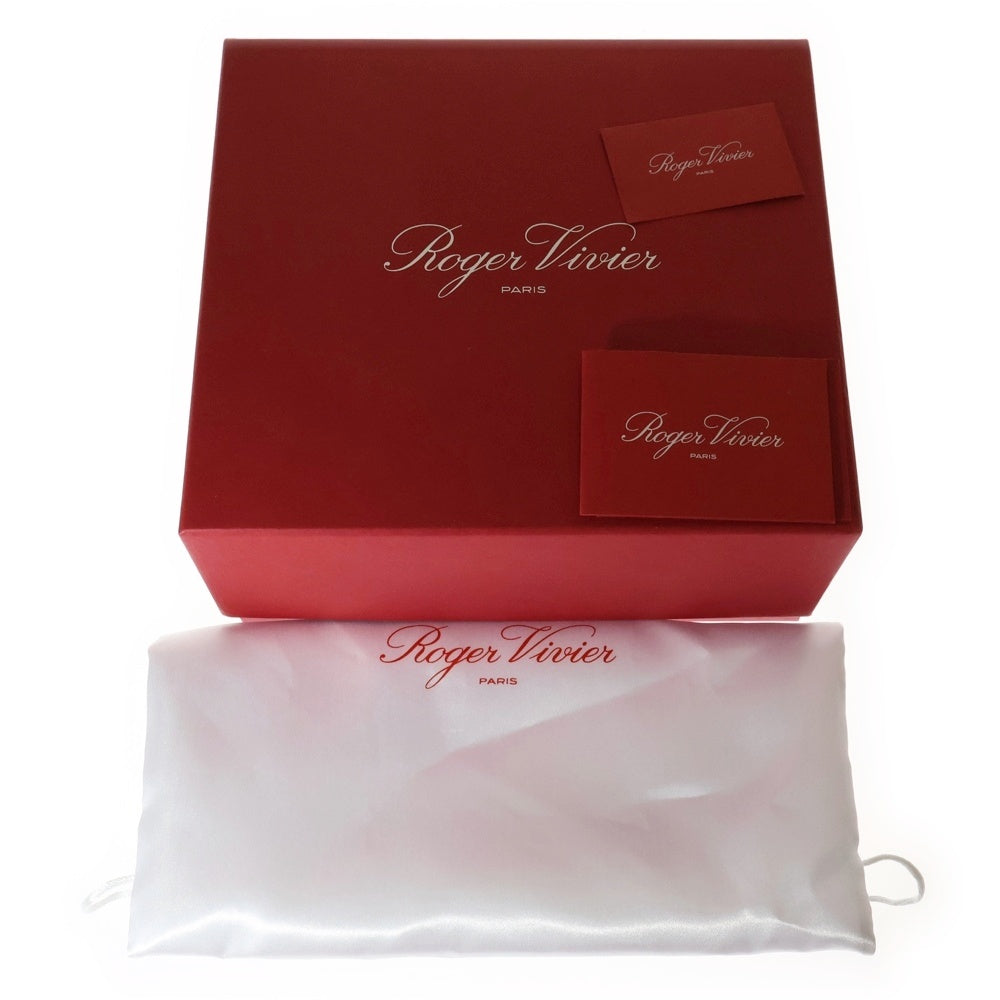 Roger Vivier(ロジェヴィヴィエ) ツイード パテントレザー 2WAY ハンド チェーンショルダー バニティバッグ ゴールド金具 ホワイト/ブラック RBWANMH0002OOP0H62