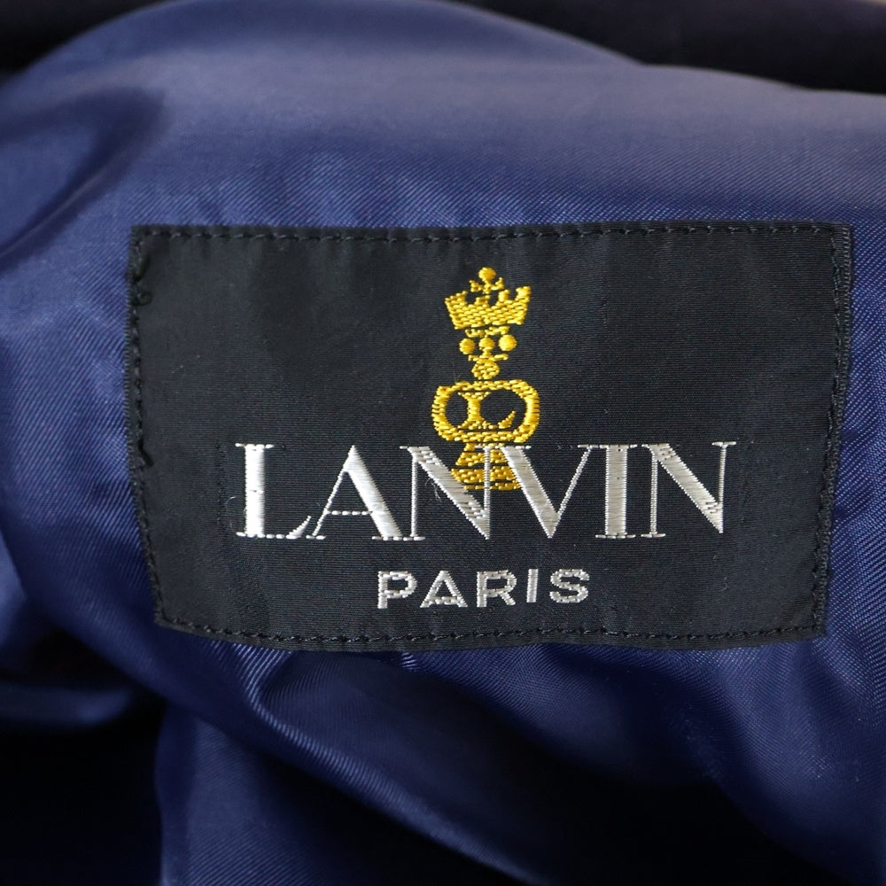 LANVIN(ランバン) カシミヤ混 メルトンウール 3B チェスター ロング コート ネイビー