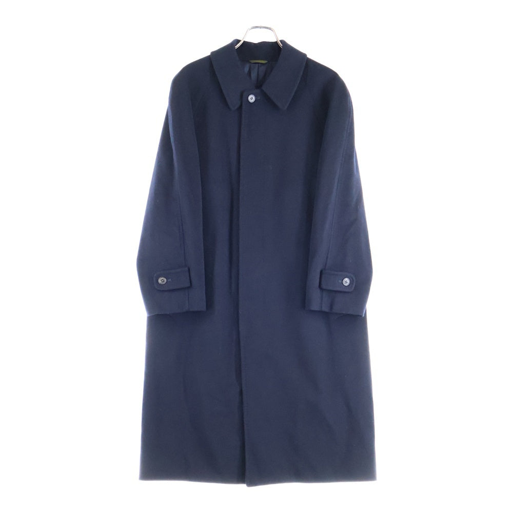 DURBAN(ダーバン) カシミヤ ウール メルトン ステンカラー ロング コート ネイビー