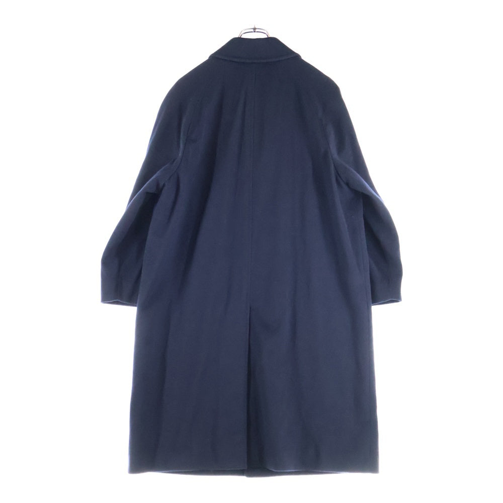 DURBAN(ダーバン) カシミヤ ウール メルトン ステンカラー ロング コート ネイビー