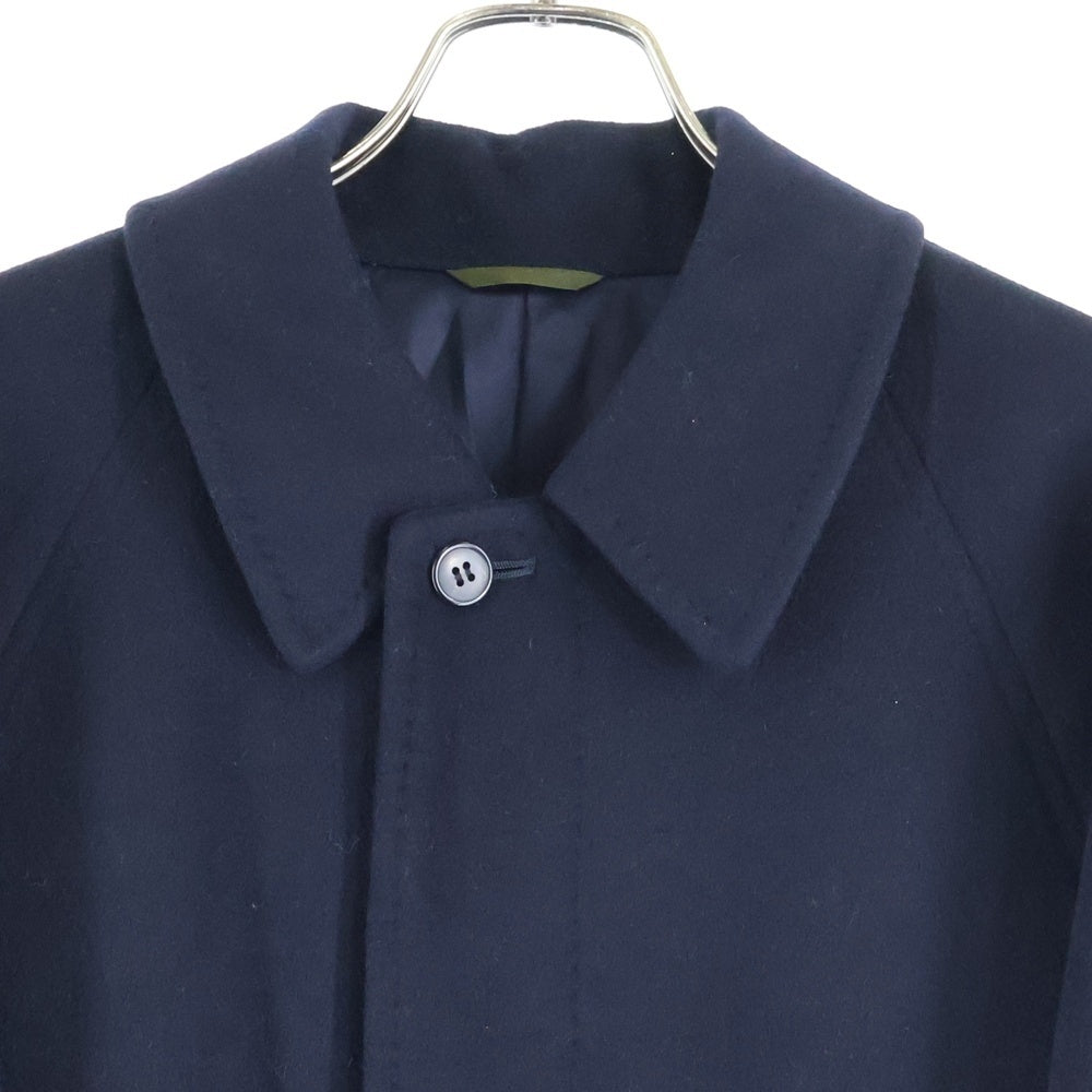 DURBAN(ダーバン) カシミヤ ウール メルトン ステンカラー ロング コート ネイビー